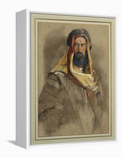 Study of an Arab Sheikh-John Frederick Lewis-Framed Premier Image Canvas