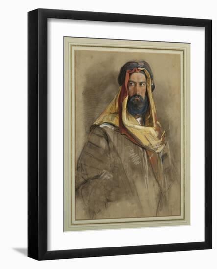 Study of an Arab Sheikh-John Frederick Lewis-Framed Giclee Print