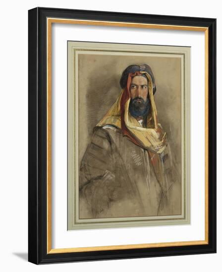 Study of an Arab Sheikh-John Frederick Lewis-Framed Giclee Print