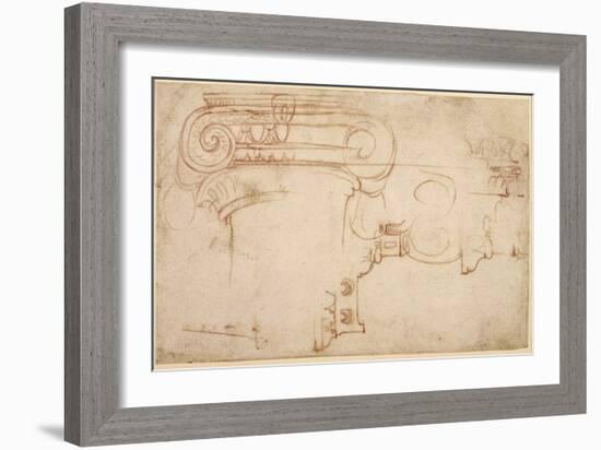 Study of an Ionic Capital-Michelangelo Buonarroti-Framed Giclee Print