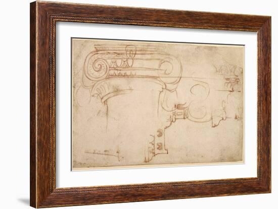 Study of an Ionic Capital-Michelangelo Buonarroti-Framed Giclee Print