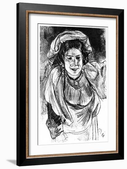 Study of an Italian Girl, C1880-1882-Adolph Menzel-Framed Giclee Print