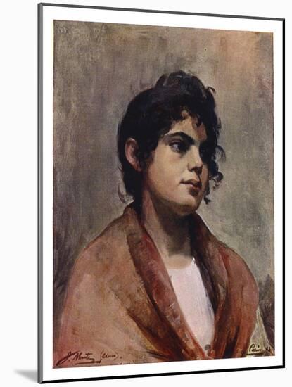 Study of an Italian Girl's Head, 1901-J Muntz-Mounted Giclee Print