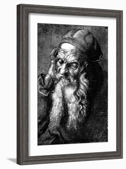 Study of an Old Man, Late 15th - Early 16th Century-Albrecht Durer-Framed Giclee Print