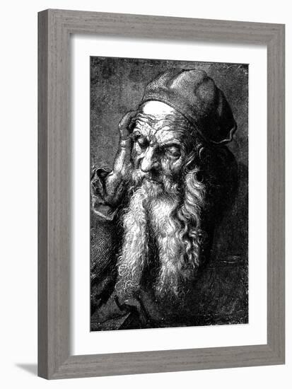 Study of an Old Man, Late 15th - Early 16th Century-Albrecht Durer-Framed Giclee Print