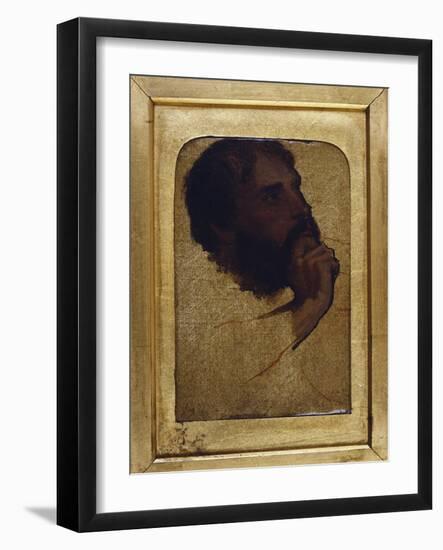 Study of an Old Man's Head for 'Jesus Among the Doctors'-Jean-Auguste-Dominique Ingres-Framed Giclee Print