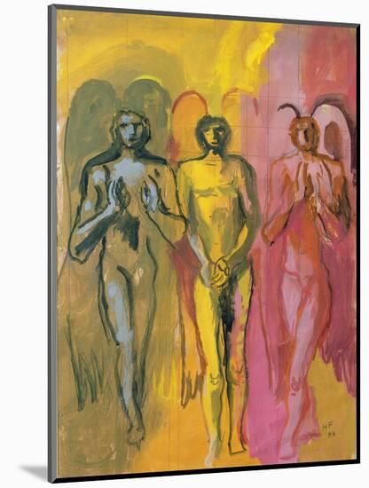 Study of Angels, 1988-Hans Feibusch-Mounted Premium Giclee Print