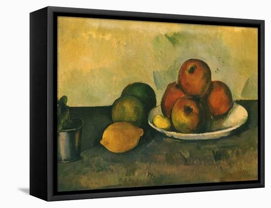 Study of Apples, Lemon, 1890-Paul C?zanne-Framed Premier Image Canvas