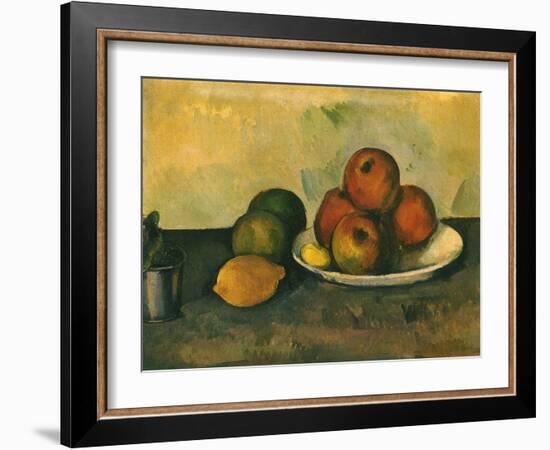 Study of Apples, Lemon, 1890-Paul C?zanne-Framed Giclee Print