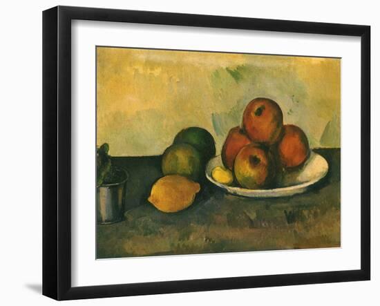 Study of Apples, Lemon, 1890-Paul C?zanne-Framed Giclee Print