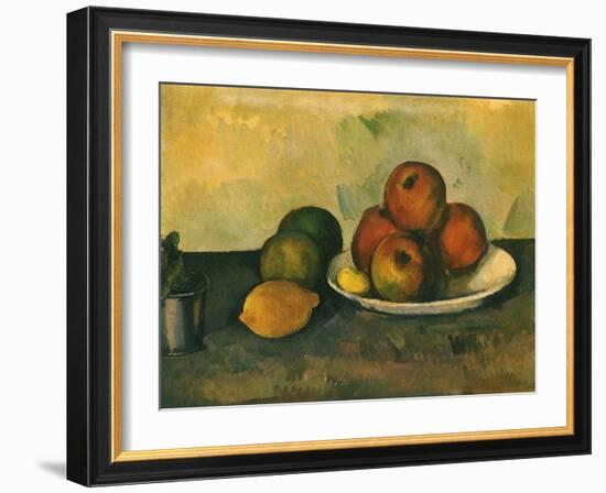 Study of Apples, Lemon, 1890-Paul C?zanne-Framed Giclee Print