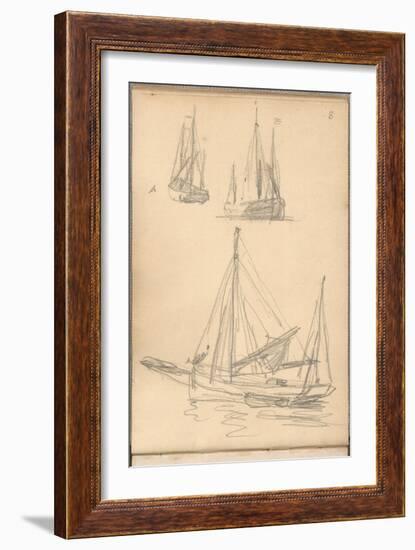 Study of Boats (Pencil on Paper)-Claude Monet-Framed Giclee Print