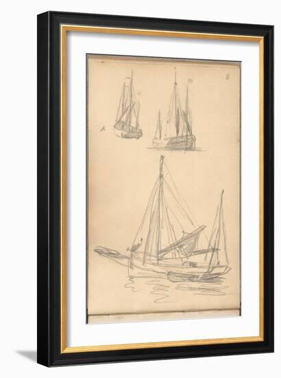 Study of Boats (Pencil on Paper)-Claude Monet-Framed Giclee Print