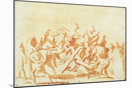 Study of Christ Carrying the Cross-Nicolas Poussin-Mounted Giclee Print