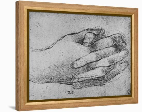 'Study of Clasped Hands', c1480 (1945)-Leonardo Da Vinci-Framed Premier Image Canvas