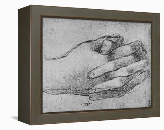 'Study of Clasped Hands', c1480 (1945)-Leonardo Da Vinci-Framed Premier Image Canvas