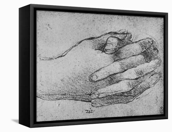 'Study of Clasped Hands', c1480 (1945)-Leonardo Da Vinci-Framed Premier Image Canvas