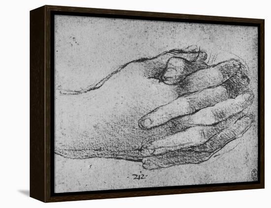 'Study of Clasped Hands', c1480 (1945)-Leonardo Da Vinci-Framed Premier Image Canvas