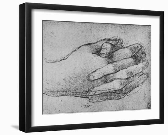 'Study of Clasped Hands', c1480 (1945)-Leonardo Da Vinci-Framed Giclee Print