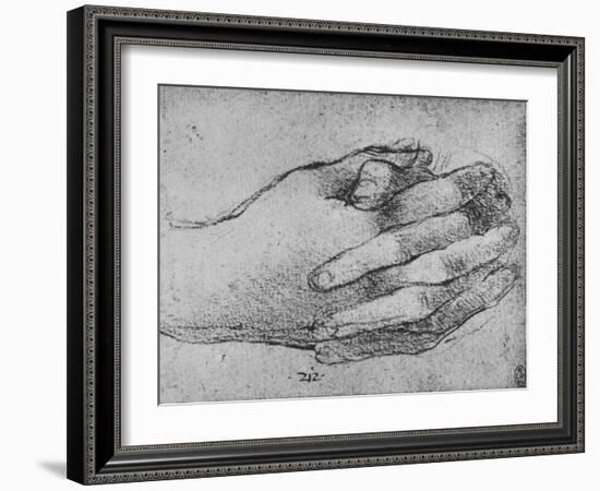 'Study of Clasped Hands', c1480 (1945)-Leonardo Da Vinci-Framed Giclee Print