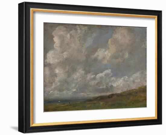 Study of Clouds over a Landscape, C.1821-22 (Oil on Laminate Cardboard, Mounted on Canvas)-John Constable-Framed Giclee Print