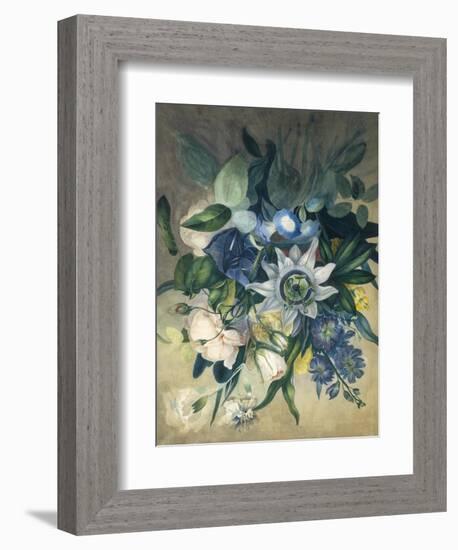 Study of Convulvulus, Passion Flower and Rose, c.1840-null-Framed Giclee Print