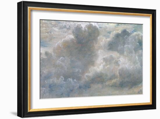 Study of Cumulus Clouds, 1822 (Oil on Paper Laid on Canvas)-John Constable-Framed Giclee Print