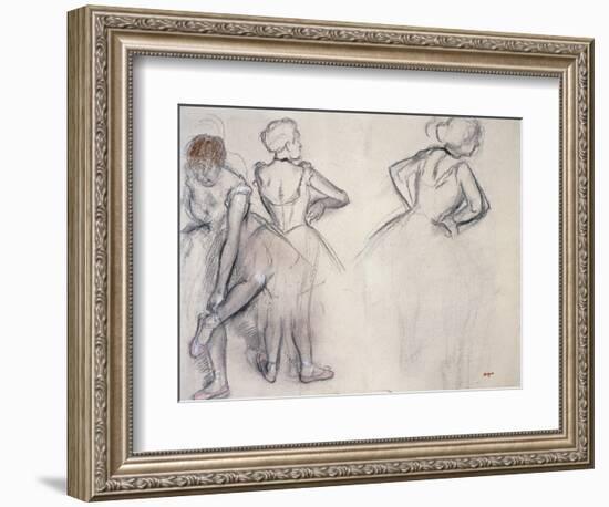 Study of Dancers; Etude De Danseuses-Edgar Degas-Framed Giclee Print