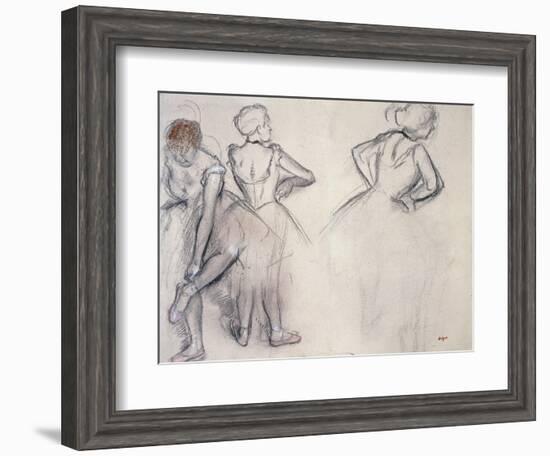 Study of Dancers; Etude De Danseuses-Edgar Degas-Framed Giclee Print