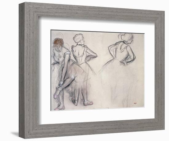 Study of Dancers; Etude De Danseuses-Edgar Degas-Framed Giclee Print