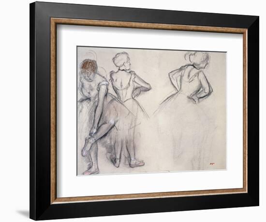 Study of Dancers; Etude De Danseuses-Edgar Degas-Framed Giclee Print