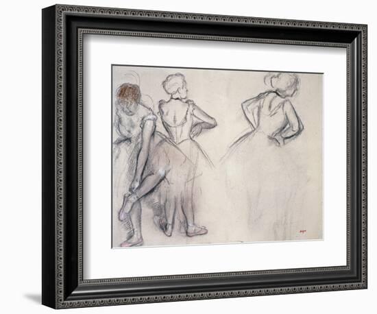 Study of Dancers; Etude De Danseuses-Edgar Degas-Framed Giclee Print