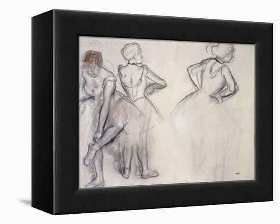 Study of Dancers; Etude De Danseuses-Edgar Degas-Framed Premier Image Canvas