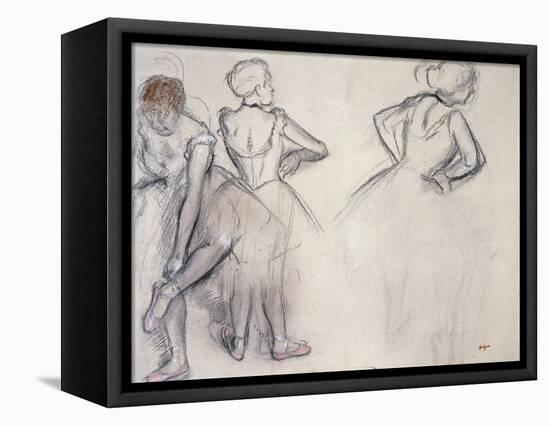 Study of Dancers; Etude De Danseuses-Edgar Degas-Framed Premier Image Canvas