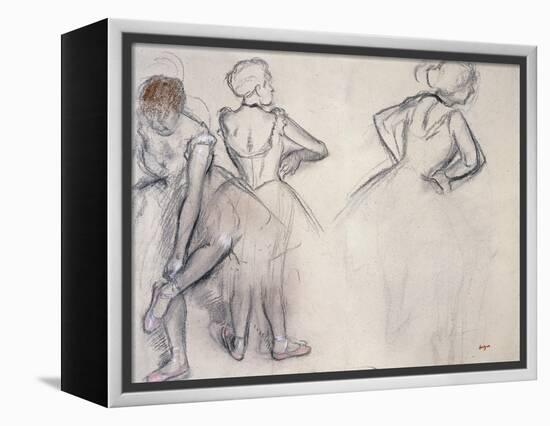 Study of Dancers; Etude De Danseuses-Edgar Degas-Framed Premier Image Canvas