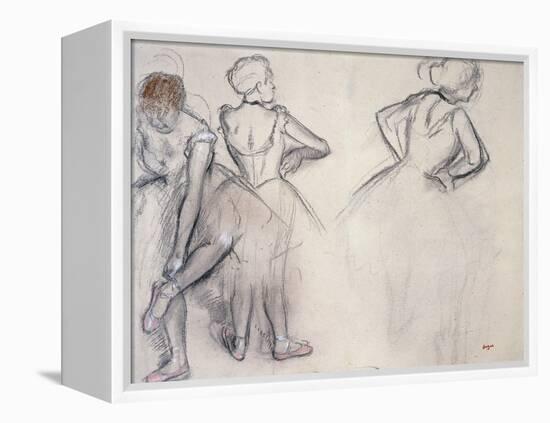 Study of Dancers; Etude De Danseuses-Edgar Degas-Framed Premier Image Canvas