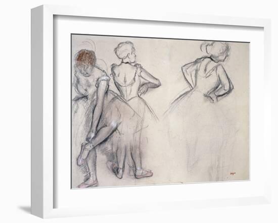 Study of Dancers; Etude De Danseuses-Edgar Degas-Framed Giclee Print