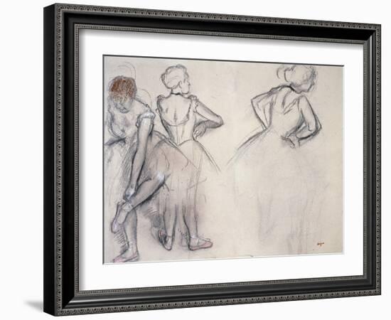 Study of Dancers; Etude De Danseuses-Edgar Degas-Framed Giclee Print