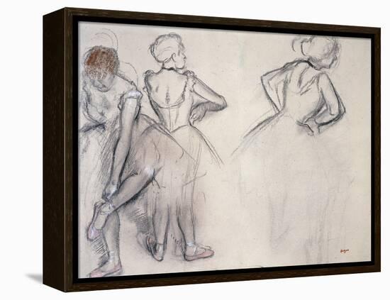 Study of Dancers; Etude De Danseuses-Edgar Degas-Framed Premier Image Canvas