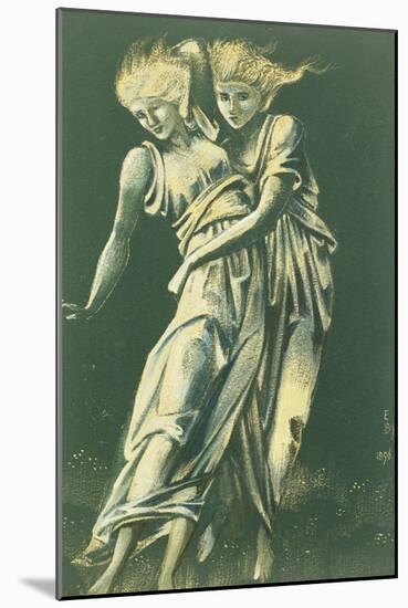 Study of Dancing Figures Embracing: a Design for Metal-Edward Burne-Jones-Mounted Giclee Print