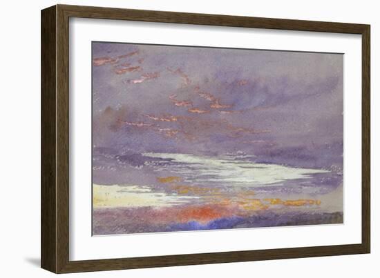 Study of Dawn: Purple Clouds, March 1868-John Ruskin-Framed Giclee Print