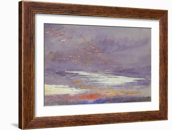 Study of Dawn: Purple Clouds, March 1868-John Ruskin-Framed Giclee Print