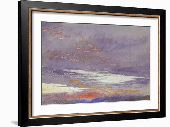 Study of Dawn: Purple Clouds, March 1868-John Ruskin-Framed Giclee Print