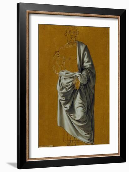 Study of Drapery for the Figure of Saint Bartholomew-Lorenzo di Credi-Framed Giclee Print