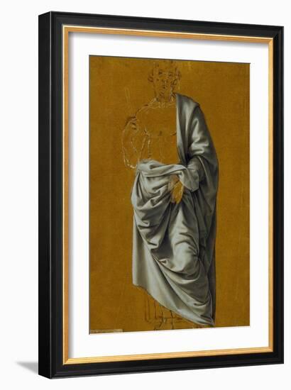 Study of Drapery for the Figure of Saint Bartholomew-Lorenzo di Credi-Framed Giclee Print