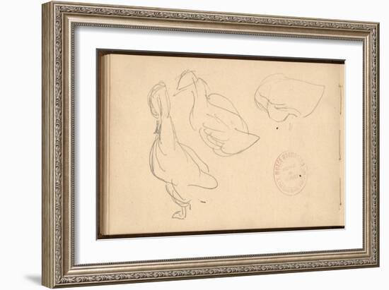 Study of Ducks (Pencil on Paper)-Claude Monet-Framed Giclee Print