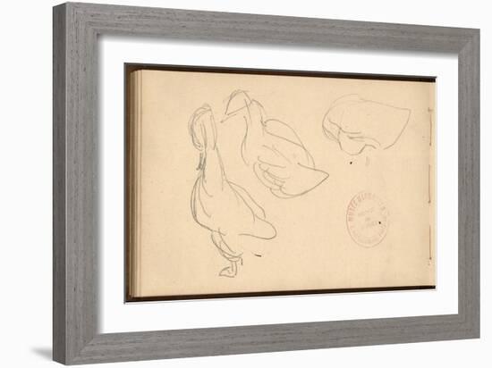 Study of Ducks (Pencil on Paper)-Claude Monet-Framed Giclee Print