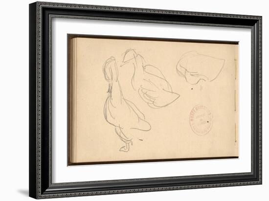 Study of Ducks (Pencil on Paper)-Claude Monet-Framed Giclee Print