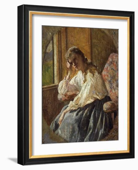 Study of Female Figure-Silvestro Lega-Framed Giclee Print