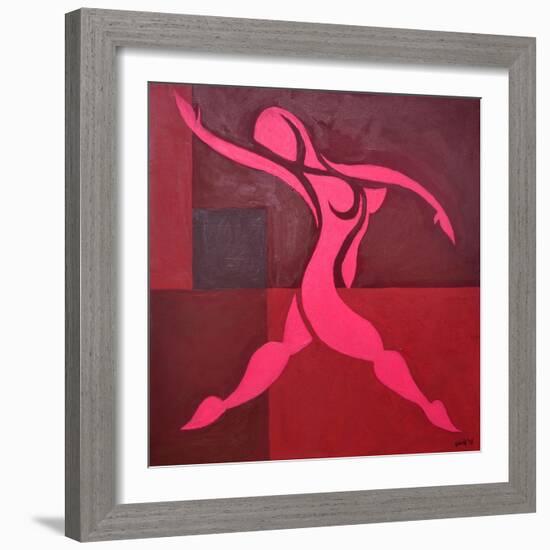 Study of Figure in Cubic Space Pink Version-Guilherme Pontes-Framed Giclee Print